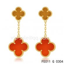 Imitation Van Cleef & Arpels Magic Alhambra Earrings In Yellow Gold, 2 Motifs